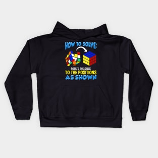 How To Solve Puzzle Cube - Funny Cubing Kids Hoodie